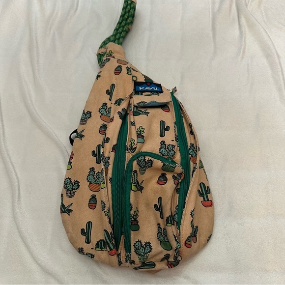 KAVU mini rope bag prickle perfect Cactus Print Sling Bag Tan Green 51240 main image 10